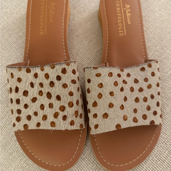 New Anthropologie Brown Polka Dot Women's Sandals 10 - Picture 1 of 6